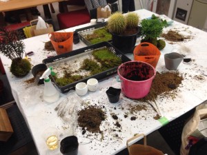 アートエリアＢ１「アパートメントワンワンワン」で苔玉づくり♪