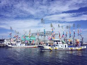 華やか！！岸和田の漁港で新造船のお披露目